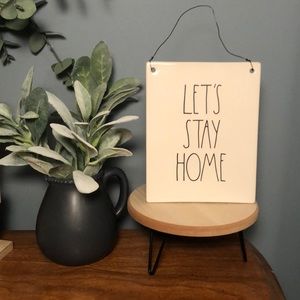 rae dunn lets stay home wall sign